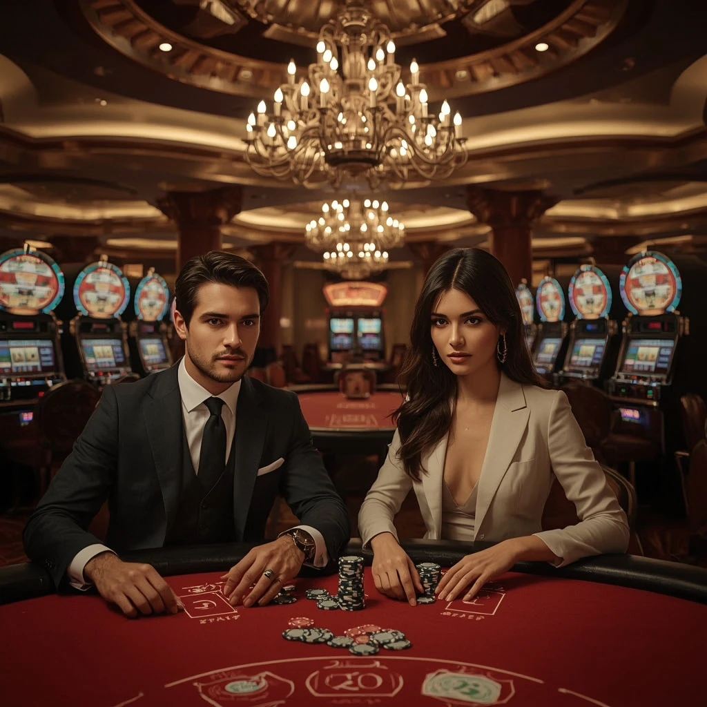 Two poker players at BURAN CASINO in India